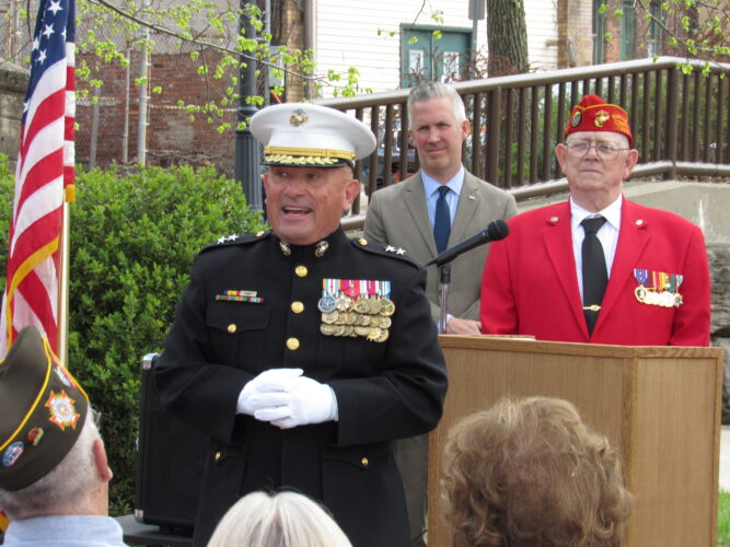 Memorial Pedestal Dedicated for the late John Nanny at Wheeling